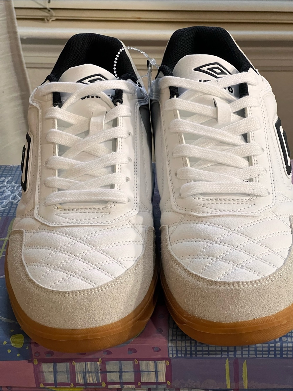 Umbro Men’s White & Black Sneakers with Gum Sole